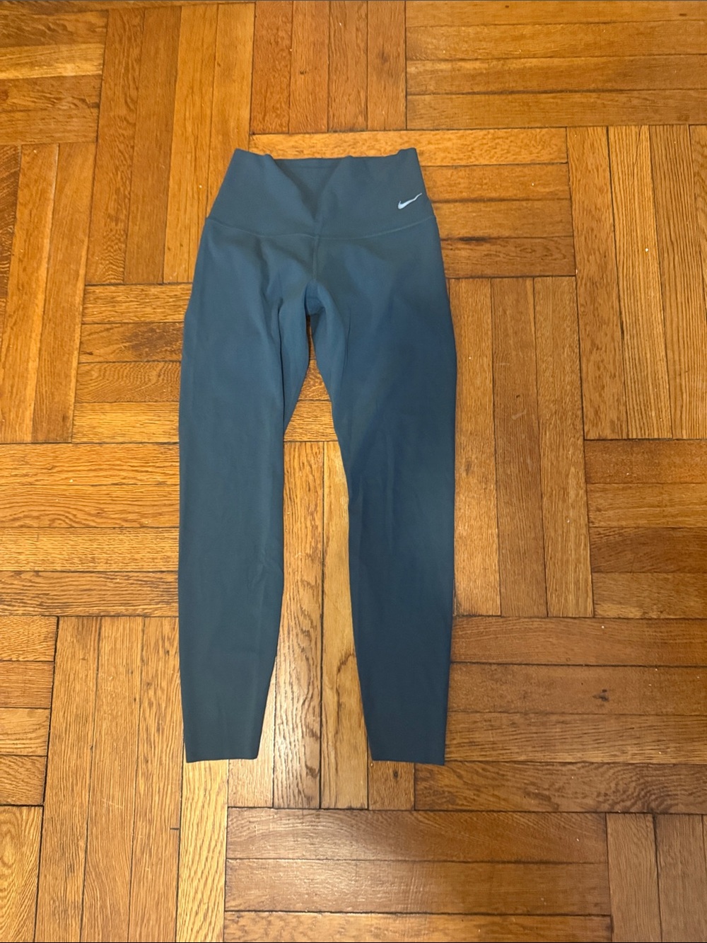 Nike Zenvy High-Waist Leggings in Deep Teal with Swoosh